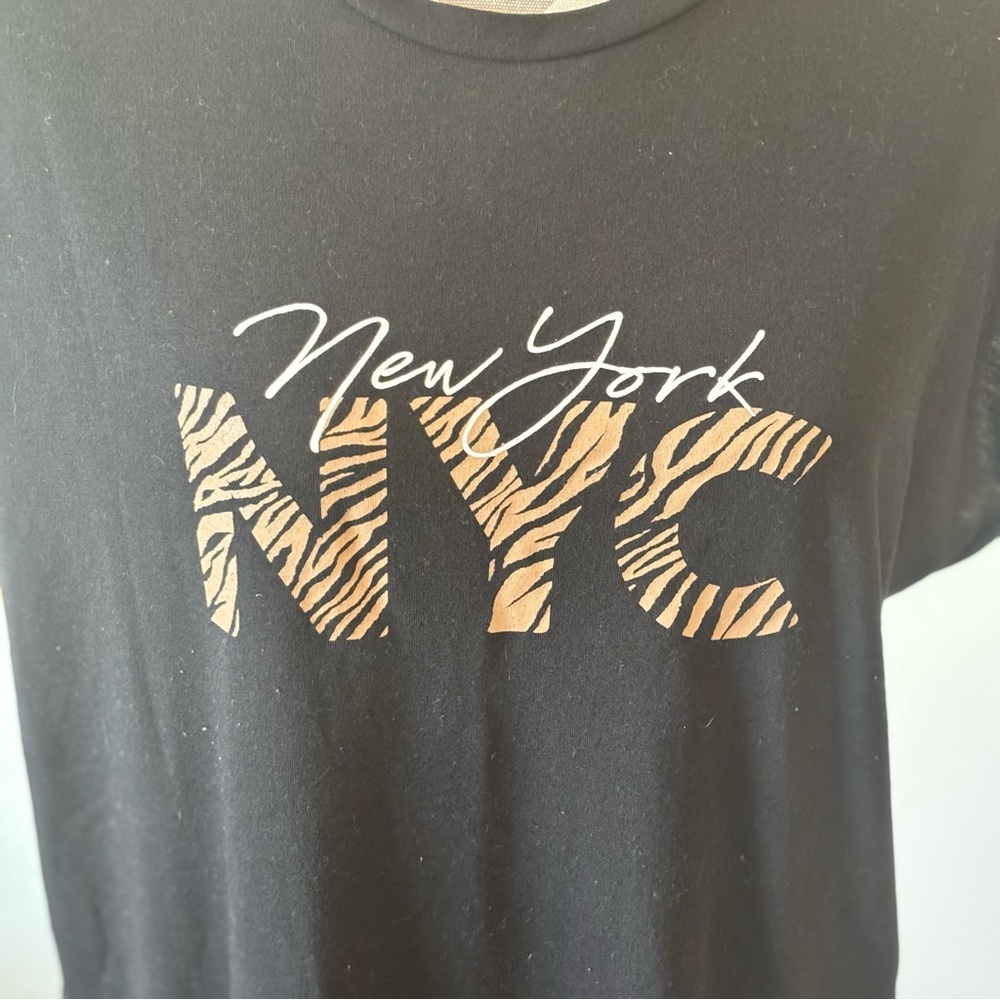 WOmens Papaya New York NYC Graphic Tee Dress Women’s Medium Black - Picture 3 of 6